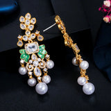 925 Silver Stud Earrings with Pearls, Tassel Earrings, Jewelry