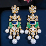 925 Silver Stud Earrings with Pearls, Tassel Earrings, Jewelry
