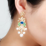 925 Silver Stud Earrings with Pearls, Tassel Earrings, Jewelry