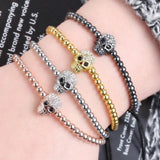 Skull Bracelets for Women & Men Punk Wristband Bracelet Resizable