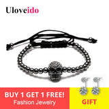 Skull Bracelets for Women & Men Punk Wristband Bracelet Resizable