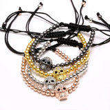 Skull Bracelets for Women & Men Punk Wristband Bracelet Resizable
