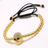 Skull Bracelets for Women & Men Punk Wristband Bracelet Resizable