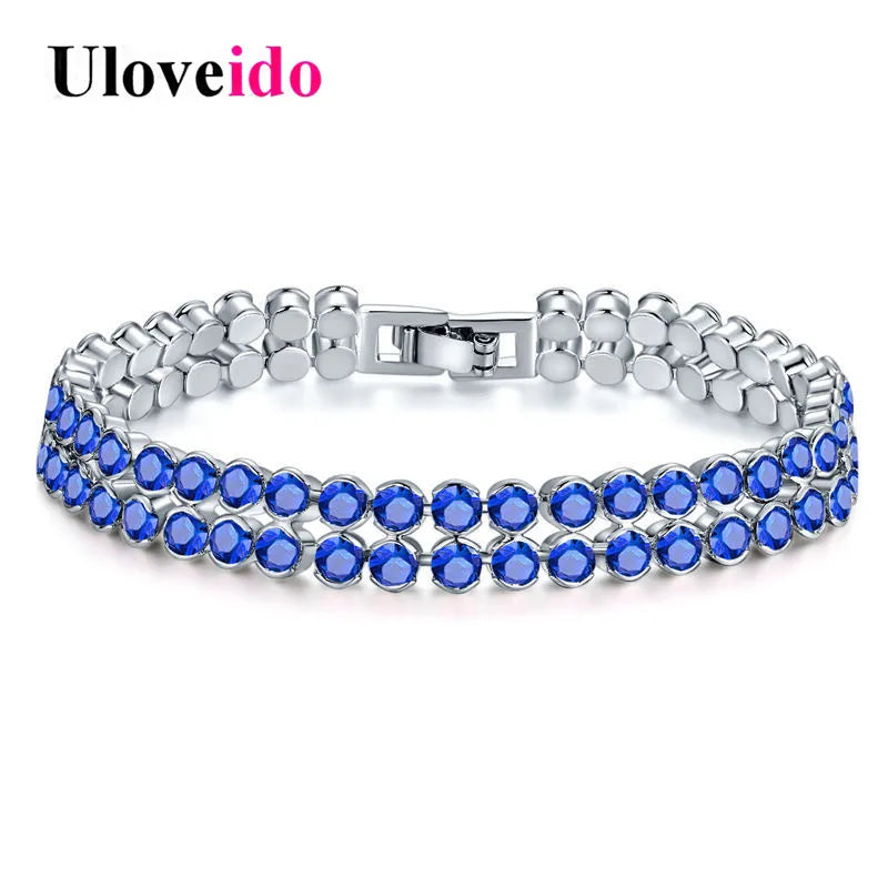 Crystal Bangles Bracelets for Women Silver BR0148