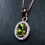 Green Peridot Wedding Pendant Necklace 925 Sterling Silver FN288