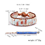 Stone Single Wrap Beaded Leather Rope Adjustable Boho Wrap Bracelet
