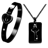 Stainless Steel Necklace and Bracelet Matching Set