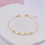 Ultra Thin Chain Bracelet Copper Zircon Women's Adjustable Link Stacked Layered