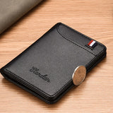 Ultra-Thin Men's Card Holder Wallet Briefcase Anti-Demagnetization Black
