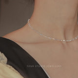 Shijia Crystal Necklace Silver-plated Light Texture Layered Gift