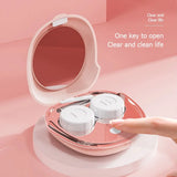 Household Ultrasonic Cleaner Pink Glasses Lenses Box Lens Cleaning Machine