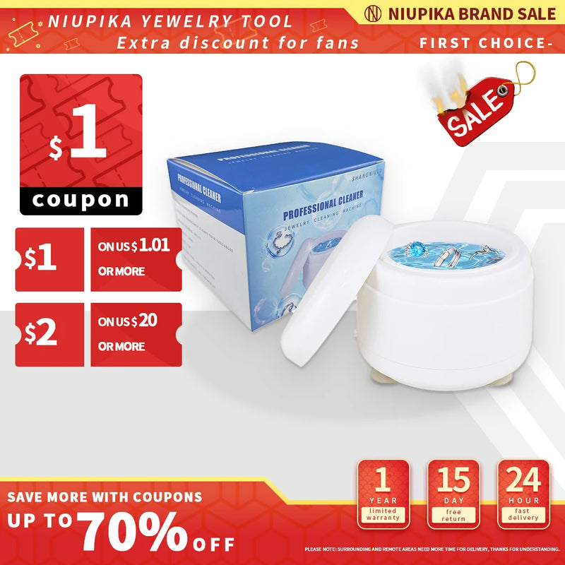 Household Mini Ultrasonic Cleaner for Silver Jewelry