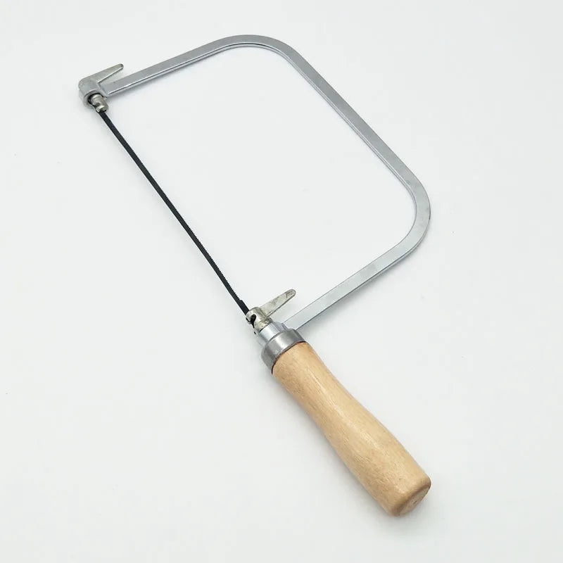 Wooden Handle Saw Frame Hand Tools for Jewelry with 12pcs Blades