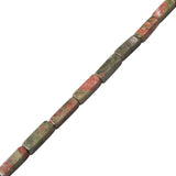 Unakite Semi-Precious Stone Bar Beads 5x13mm for DIY Jewelry Making