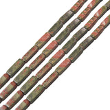 Unakite Semi-Precious Stone Bar Beads 5x13mm for DIY Jewelry Making