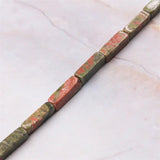 Unakite Semi-Precious Stone Bar Beads 5x13mm for DIY Jewelry Making
