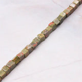 Unakite Natural Stone Beads 4mm Cube Shape DIY Jewelry Making