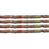 Unakite Natural Stone Beads 4mm Cube Shape DIY Jewelry Making