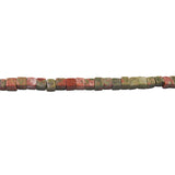 Unakite Natural Stone Beads 4mm Cube Shape DIY Jewelry Making