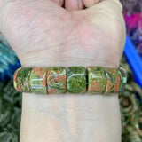 Unakite Stone Beads Bracelet Natural Gemstone Jewelry Bangle For Woman