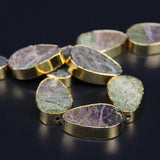 Unakite Teardrop Beads Pendants, Stone Slab Bracelets, 11pcs