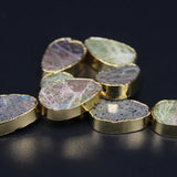Unakite Teardrop Beads Pendants, Stone Slab Bracelets, 11pcs