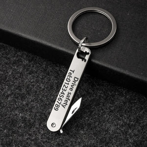 Drive Safe Lettering Keyring Anti-lost Card Trinket Key Rings Holder