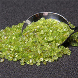 Natural Peridot Olivine Chip Stone Rock Tumbled Green Quartz Crystal Gravel