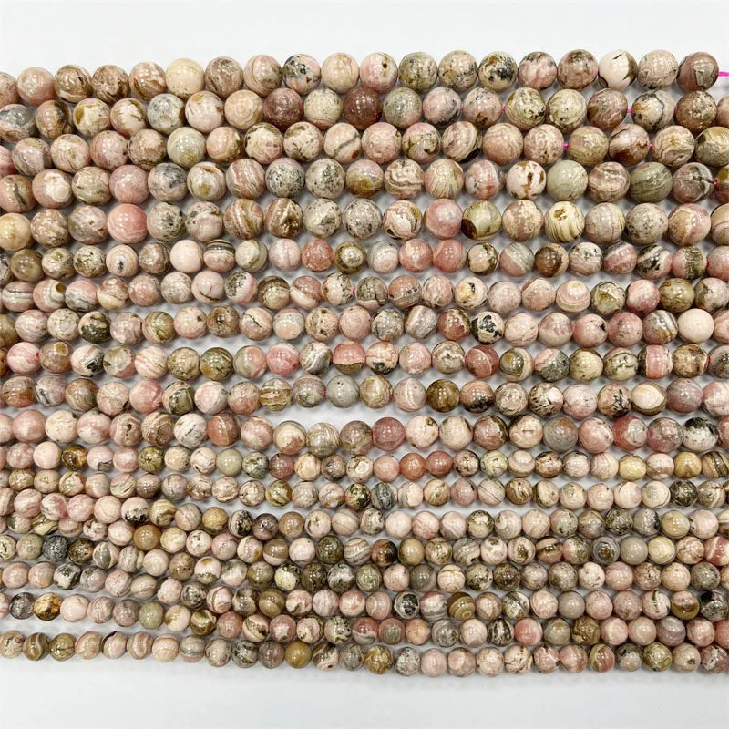 Natural Undyed Argentina Rhodochrosite Gemstone Beads 6/8/10MM