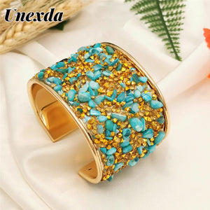 Ethnic Light Bracelet Natural Stone Rhinestone Charm Bohemian Jewelry