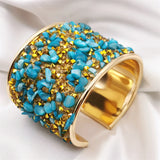 Ethnic Light Bracelet Natural Stone Rhinestone Charm Bohemian Jewelry
