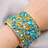 Ethnic Light Bracelet Natural Stone Rhinestone Charm Bohemian Jewelry