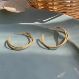 Retro Irregular Metal Earrings Exaggerated Geometric Women Earring
