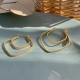 Retro Irregular Metal Earrings Exaggerated Geometric Women Earring