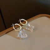 French Retro Transparent Long Earrings Women Niche Earring