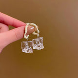 French Retro Transparent Long Earrings Women Niche Earring