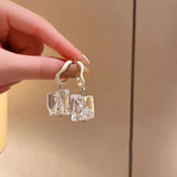 French Retro Transparent Long Earrings Women Niche Earring