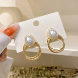 French Vintage Pearl Earrings High-Level Women Stud Earrings