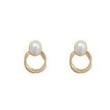 French Vintage Pearl Earrings High-Level Women Stud Earrings