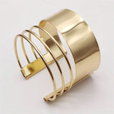 Y2k Plated Geometric Cuff Bracelet Girl Birthday Bangle