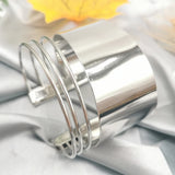 Y2k Plated Geometric Cuff Bracelet Girl Birthday Bangle