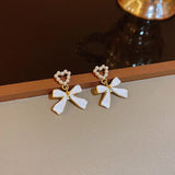 Pearl Bow Earrings Women Niche Earrings Temperament Versatile Earring