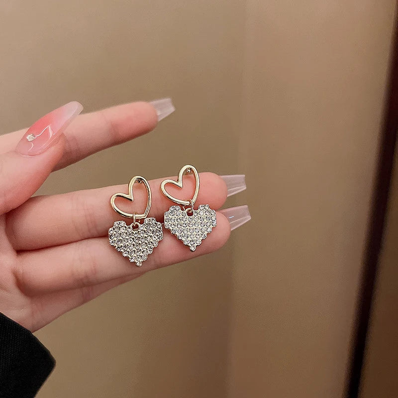 Diamond Love Earrings Women High-end Niche Charm Jewelry