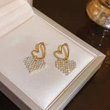 Diamond Love Earrings Women High-end Niche Charm Jewelry