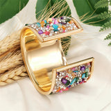 Colorful Rhinestone Cuff Bracelet Crystal Jewelry