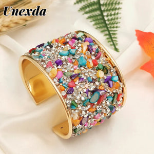 Colorful Rhinestone Cuff Bracelet Crystal Jewelry