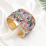 Colorful Rhinestone Cuff Bracelet Crystal Jewelry
