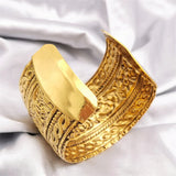 Exaggerated Wide Face Pattern Bangle for Women