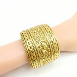 Exaggerated Wide Face Pattern Bangle for Women