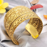 Exaggerated Wide Face Pattern Bangle for Women